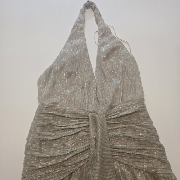 PatBO Lurex Draped Maxi Dress Gowns Halter neck Sleeveless Size 8 - Picture 6 of 13